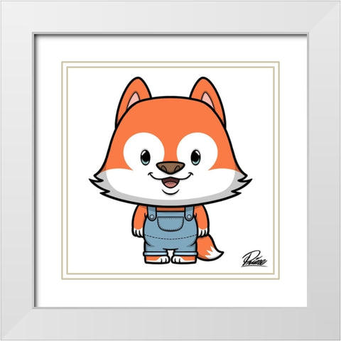 Riley Fox White Modern Wood Framed Art Print with Double Matting by Prime, Marcus