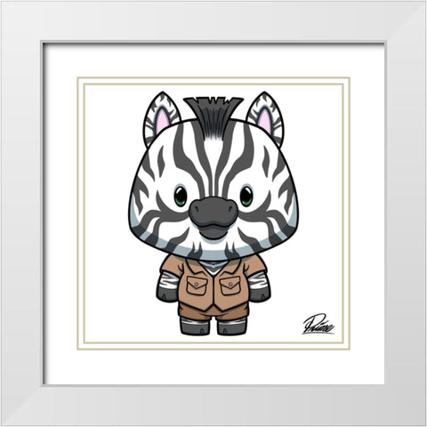 Zane Zebra White Modern Wood Framed Art Print with Double Matting by Prime, Marcus