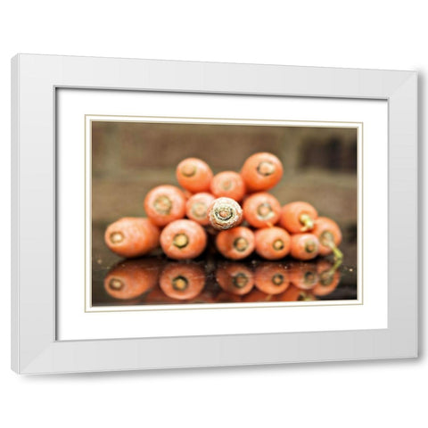 Carrots White Modern Wood Framed Art Print with Double Matting by Reed, Michele