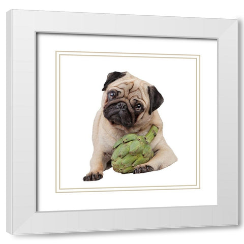 Artichoke White Modern Wood Framed Art Print with Double Matting by Reed, Michele