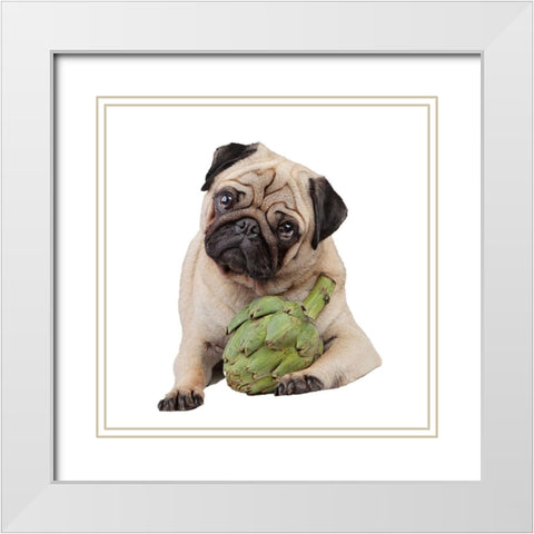 Artichoke White Modern Wood Framed Art Print with Double Matting by Reed, Michele