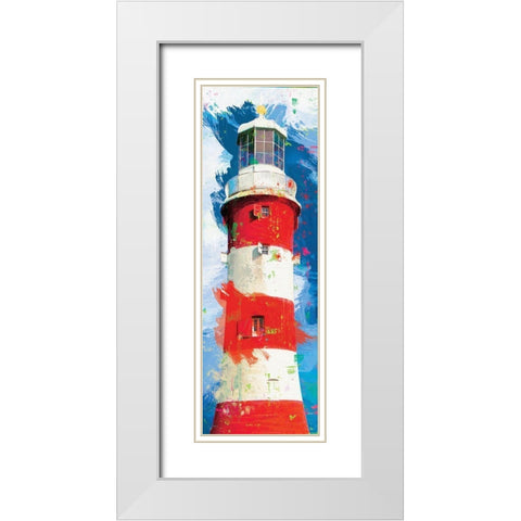 Beacon 2 White Modern Wood Framed Art Print with Double Matting by Miller, Savannah
