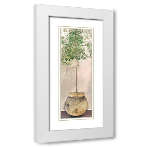 Dracaena White Modern Wood Framed Art Print with Double Matting by Miller, Savannah