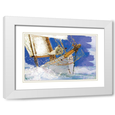 Sailing 2 White Modern Wood Framed Art Print with Double Matting by Miller, Savannah