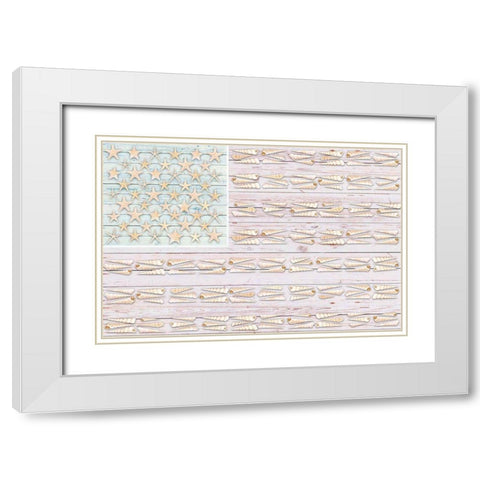 Shells 2 White Modern Wood Framed Art Print with Double Matting by Miller, Savannah