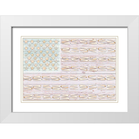 Shells 2 White Modern Wood Framed Art Print with Double Matting by Miller, Savannah