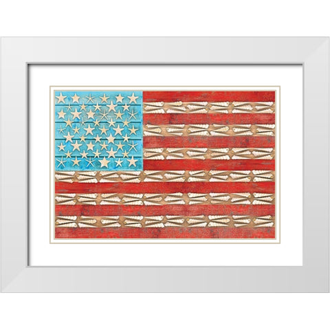 Shells 3 White Modern Wood Framed Art Print with Double Matting by Miller, Savannah