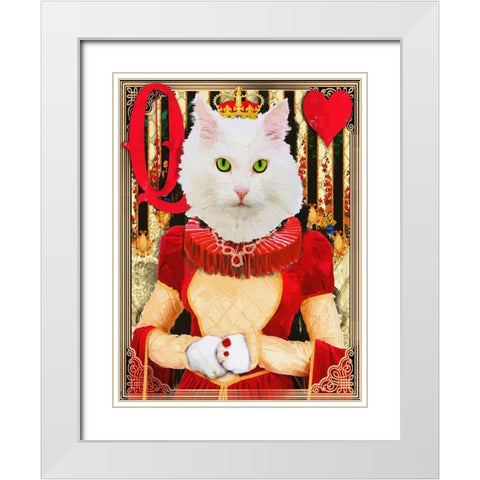 Queen of Hearts White Modern Wood Framed Art Print with Double Matting by Miller, Savannah