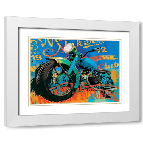Vintage Bikes White Modern Wood Framed Art Print with Double Matting by Miller, Savannah