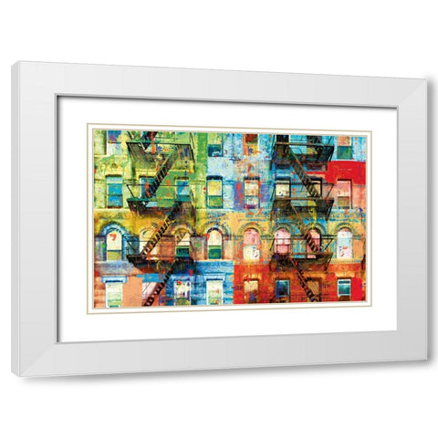Bowery Block White Modern Wood Framed Art Print with Double Matting by Miller, Savannah