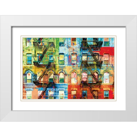 Bowery Block White Modern Wood Framed Art Print with Double Matting by Miller, Savannah