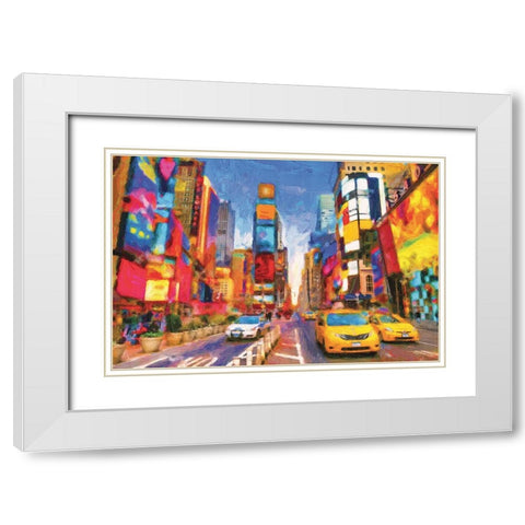 Square That Never Sleeps White Modern Wood Framed Art Print with Double Matting by Miller, Savannah