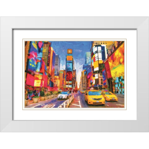Square That Never Sleeps White Modern Wood Framed Art Print with Double Matting by Miller, Savannah