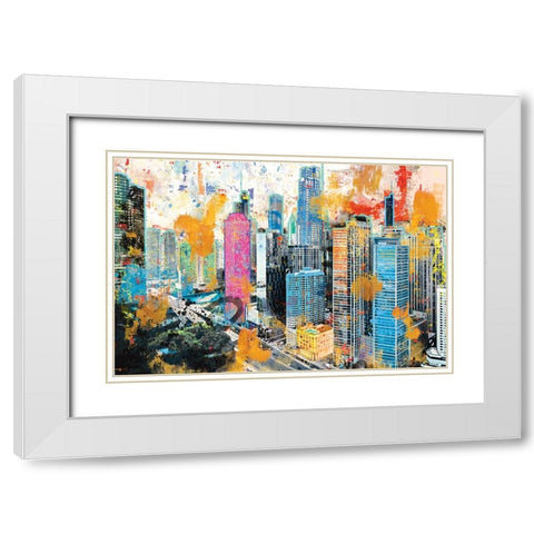 My Kinda Town White Modern Wood Framed Art Print with Double Matting by Miller, Savannah