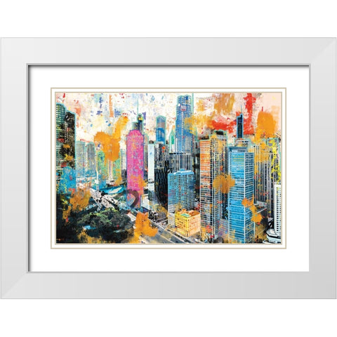 My Kinda Town White Modern Wood Framed Art Print with Double Matting by Miller, Savannah