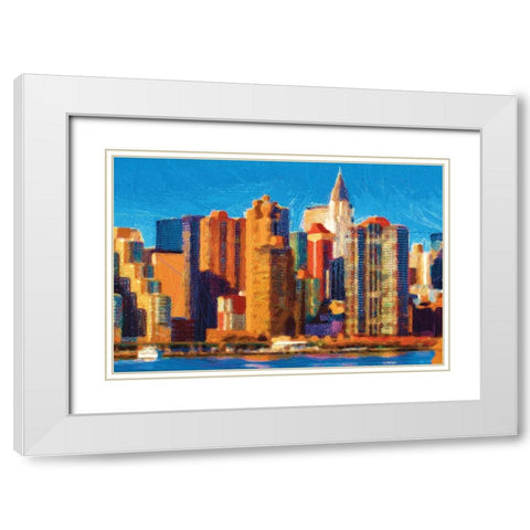 Metro Sunset White Modern Wood Framed Art Print with Double Matting by Miller, Savannah