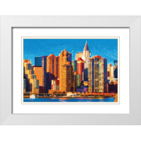 Metro Sunset White Modern Wood Framed Art Print with Double Matting by Miller, Savannah