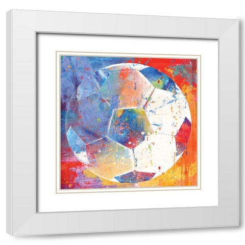 Soccer White Modern Wood Framed Art Print with Double Matting by Miller, Savannah