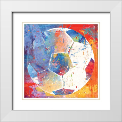 Soccer White Modern Wood Framed Art Print with Double Matting by Miller, Savannah