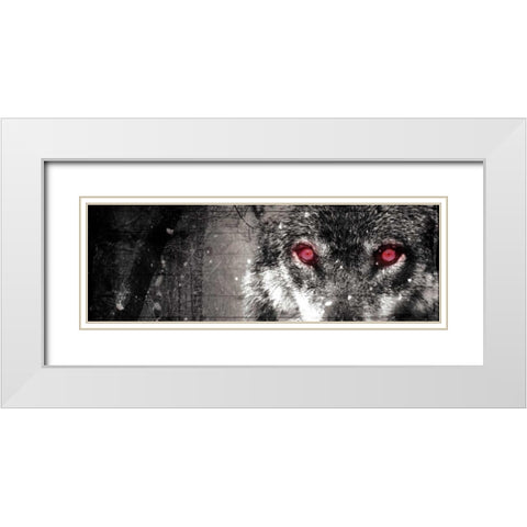 Wolf Eyes White Modern Wood Framed Art Print with Double Matting by Villa, Milli