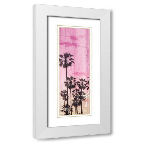 Palm Peach Group Two White Modern Wood Framed Art Print with Double Matting by Villa, Milli