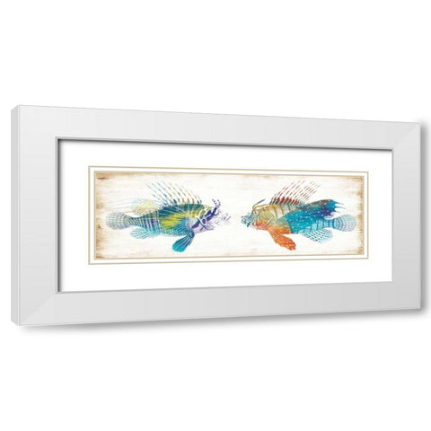 Fish Kiss White Modern Wood Framed Art Print with Double Matting by Villa, Milli