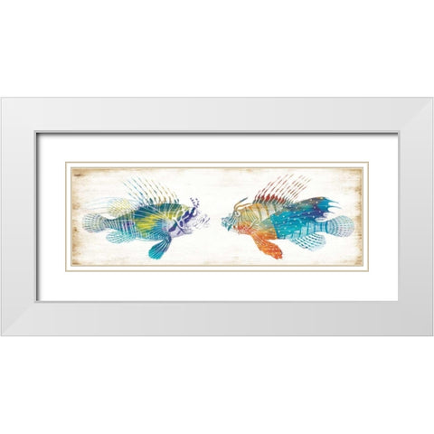 Fish Kiss White Modern Wood Framed Art Print with Double Matting by Villa, Milli