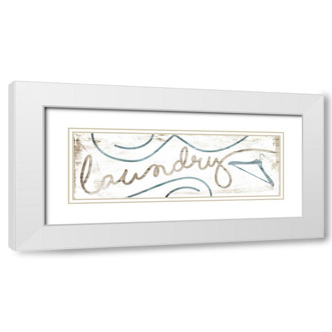 Laundry Hanger White Modern Wood Framed Art Print with Double Matting by Villa, Milli