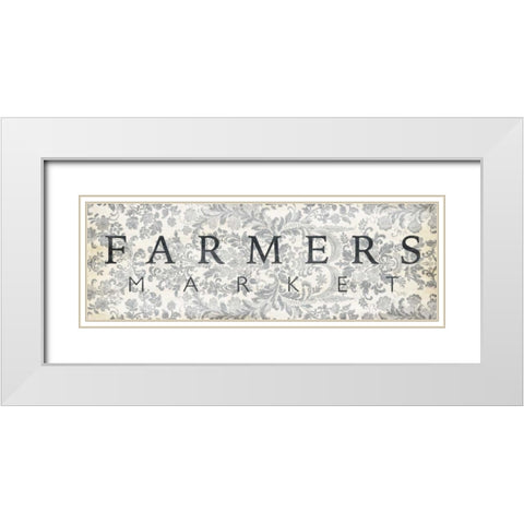 Farmers Market White Modern Wood Framed Art Print with Double Matting by Villa, Milli