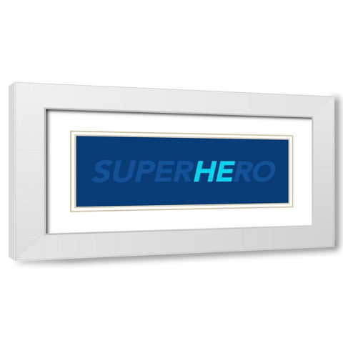 SuperHEro White Modern Wood Framed Art Print with Double Matting by Villa, Mlli