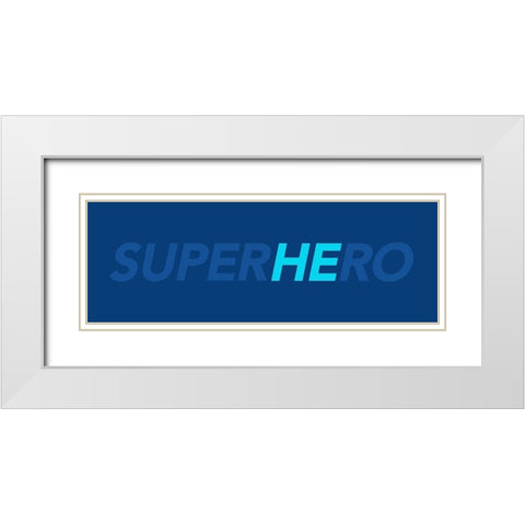 SuperHEro White Modern Wood Framed Art Print with Double Matting by Villa, Mlli