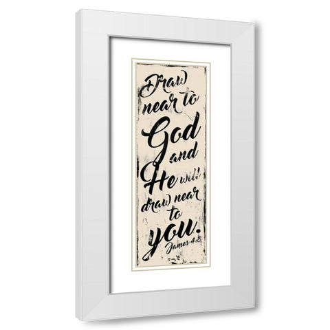 Draw Near Reverse Cream White Modern Wood Framed Art Print with Double Matting by Villa, Mlli