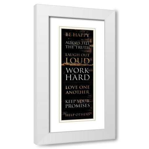 Be Happy White Modern Wood Framed Art Print with Double Matting by Villa, Mlli
