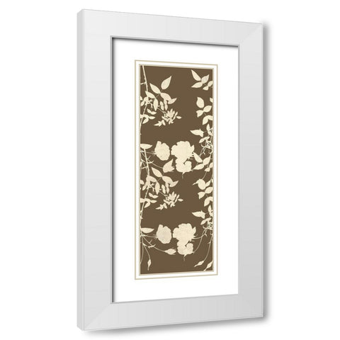 Brown Floral White Modern Wood Framed Art Print with Double Matting by Villa, Mlli