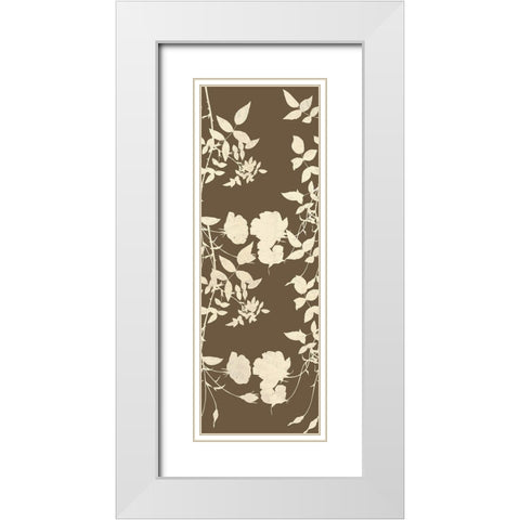 Brown Floral White Modern Wood Framed Art Print with Double Matting by Villa, Mlli