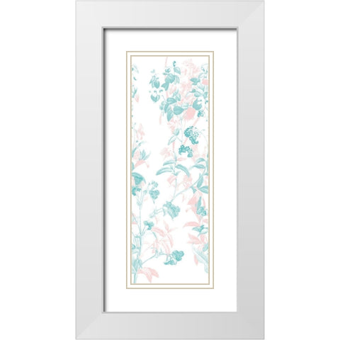 Blush Teal In The Wind White Modern Wood Framed Art Print with Double Matting by Villa, Mlli