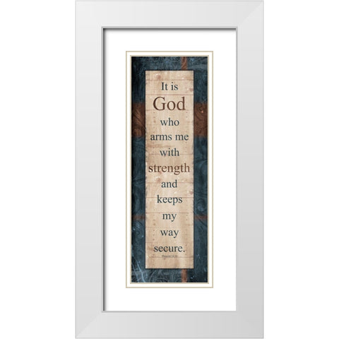God Strength White Modern Wood Framed Art Print with Double Matting by Villa, Mlli