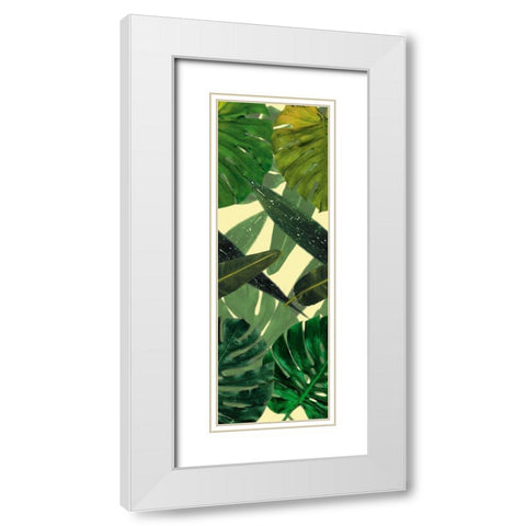 Green Palms Mate White Modern Wood Framed Art Print with Double Matting by Villa, Mlli
