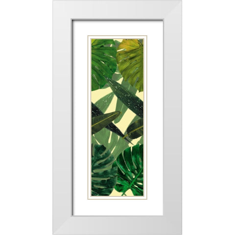Green Palms Mate White Modern Wood Framed Art Print with Double Matting by Villa, Mlli