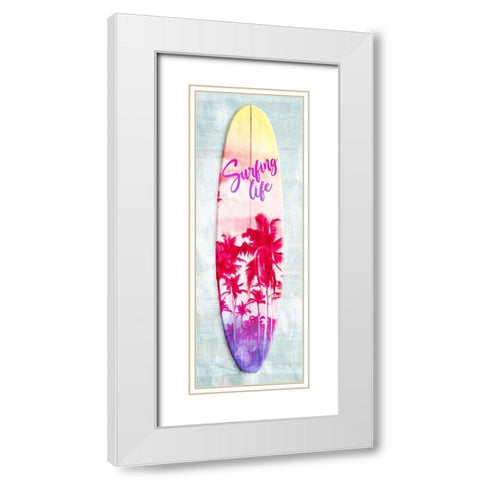 Surf Palms White Modern Wood Framed Art Print with Double Matting by Villa, Mlli