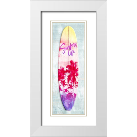 Surf Palms White Modern Wood Framed Art Print with Double Matting by Villa, Mlli