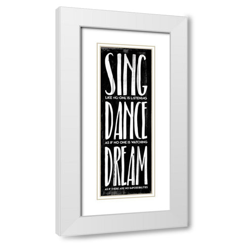 Sing Dance Dream Bw White Modern Wood Framed Art Print with Double Matting by Villa, Mlli