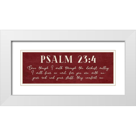 Psalm 23:4 White Modern Wood Framed Art Print with Double Matting by Villa, Mlli