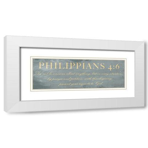 Philippians 4:6 White Modern Wood Framed Art Print with Double Matting by Villa, Mlli