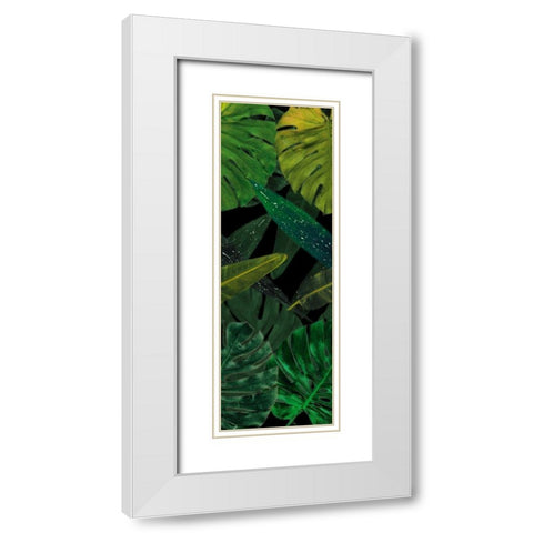 Green Palms Black Mate White Modern Wood Framed Art Print with Double Matting by Villa, Mlli