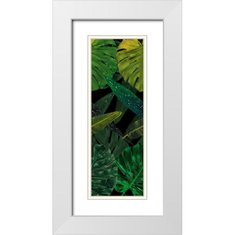 Green Palms Black Mate White Modern Wood Framed Art Print with Double Matting by Villa, Mlli