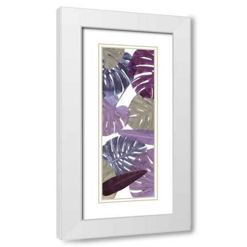 Purple Palms Mate White Modern Wood Framed Art Print with Double Matting by Villa, Mlli