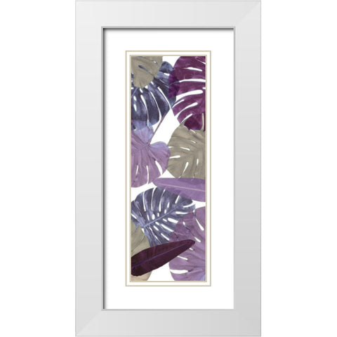 Purple Palms Mate White Modern Wood Framed Art Print with Double Matting by Villa, Mlli