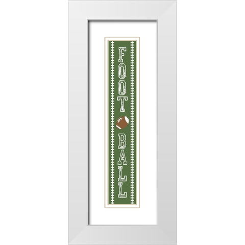 Football Banner White Modern Wood Framed Art Print with Double Matting by Villa, Mlli