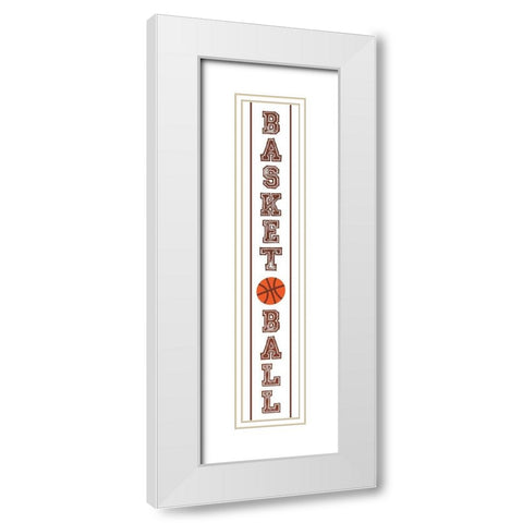 Basketball Banner White Modern Wood Framed Art Print with Double Matting by Villa, Mlli